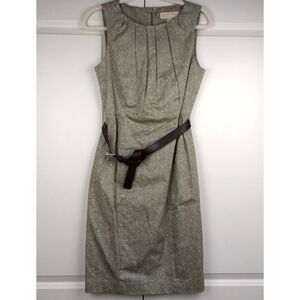 MICHAEL Michael Kors Sleeveless Cotton Sheath Dress & Belt Size‎ 8 Sage Gray NWT
